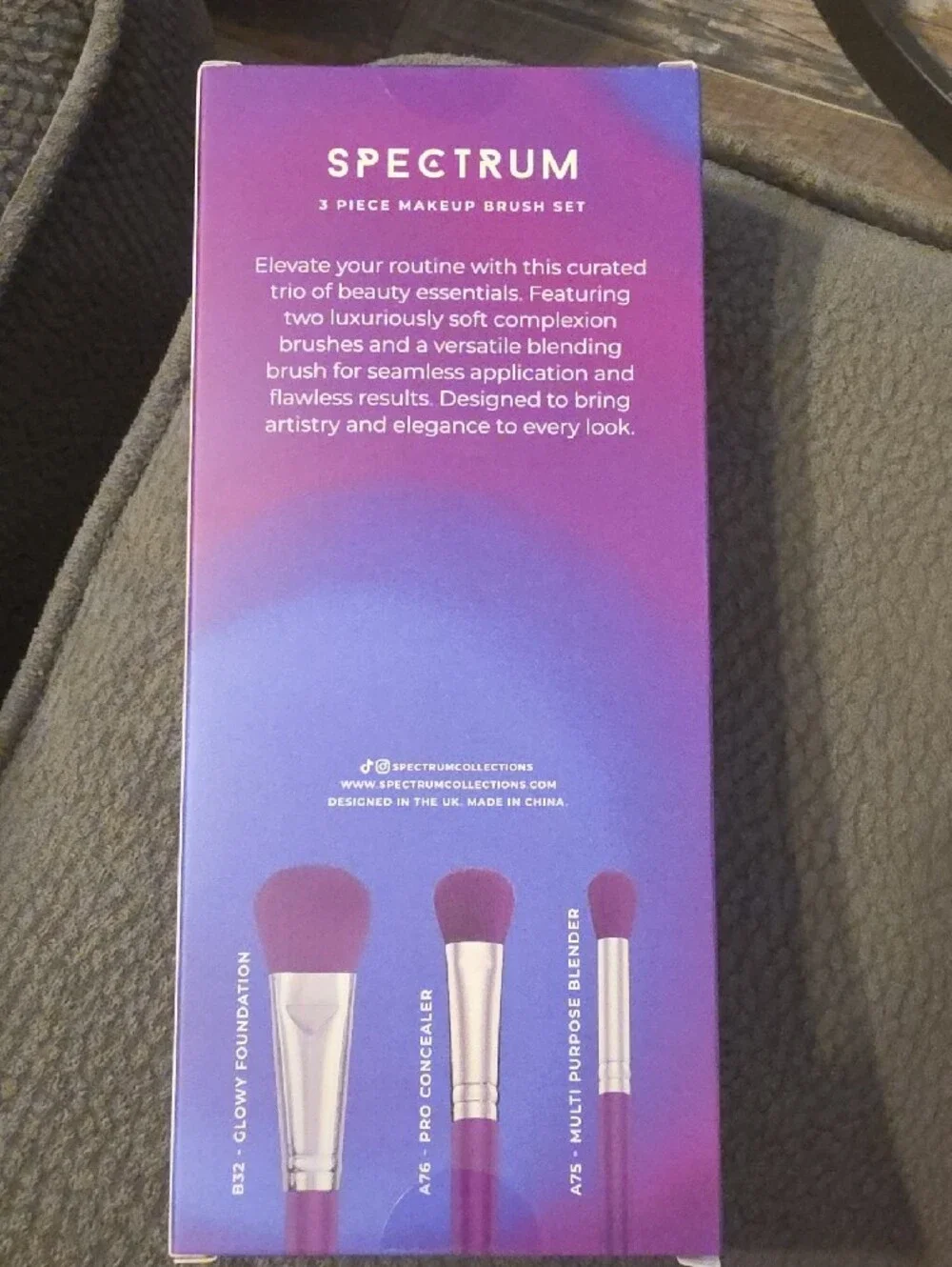 Spectrum 3-Piece Purple Makeup Brush Set
